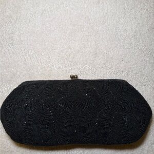 Elegant Black Beaded Clutch